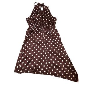 Beachsissi Brown Polka Dot Halter Dress Size L